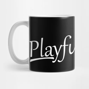 Playfulfoodie logo in white Mug